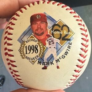 1998 Mark McGwire Record Breaker Baseball - Cream & Red